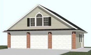 3 car garage design  26`x 32`-10 / TWO 9' W. x 7' H. GARAGE DOORS/ 2x4 framed wall
