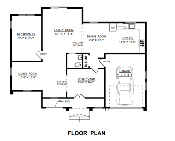 Modern House Plan | 3 Bedroom & 3 Bathroom House Plan - Image 2