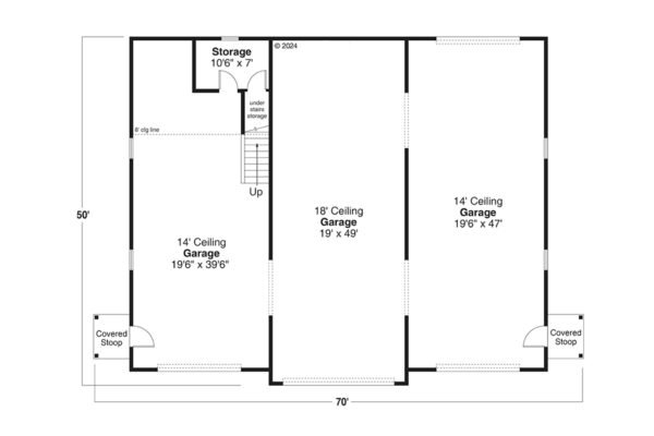3 car garage 70"x 50" 12' Wide x 12' Tall Outer Doors - Image 2